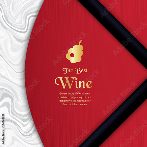 Luxury packaging template in modern style for wine cover, beer box. Vector illustration in premium concept. EPS 10.