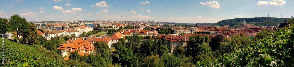 Krajobraz pięknej stolicy Czech, Pragi pełnej zabytków i historii