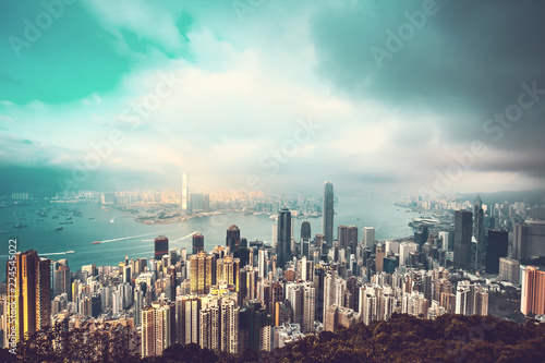 Wallpaper Mural Hong Kong Cityscape in vintage tone Torontodigital.ca