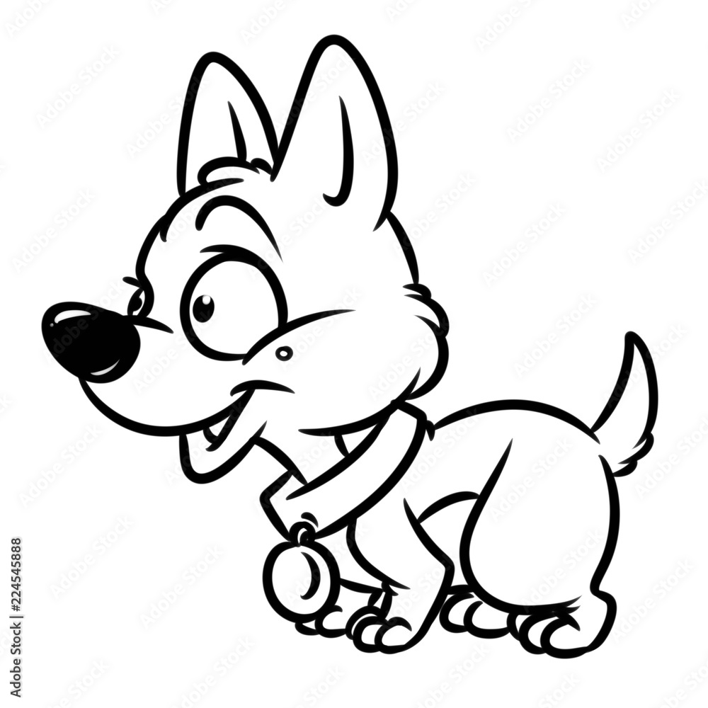 Dog  cartoon illustration isolated image animal character pet coloring page