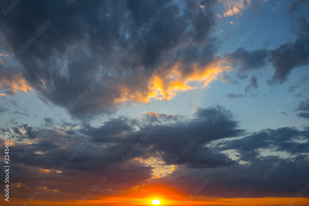 beautiful dramatic sunset natural background