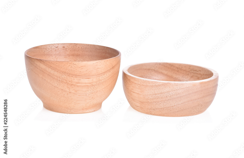 Wooden bowl. Isolated on white background Wooden bowl. Isolated on white background