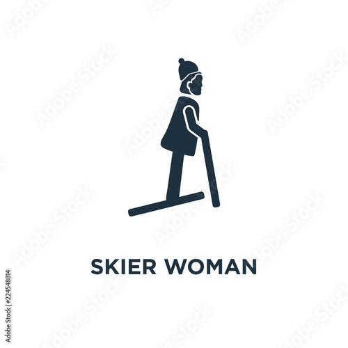 skier woman icon