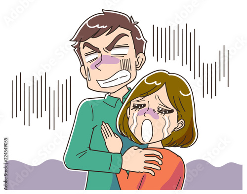 絶望に立ち向かう男女のイラスト