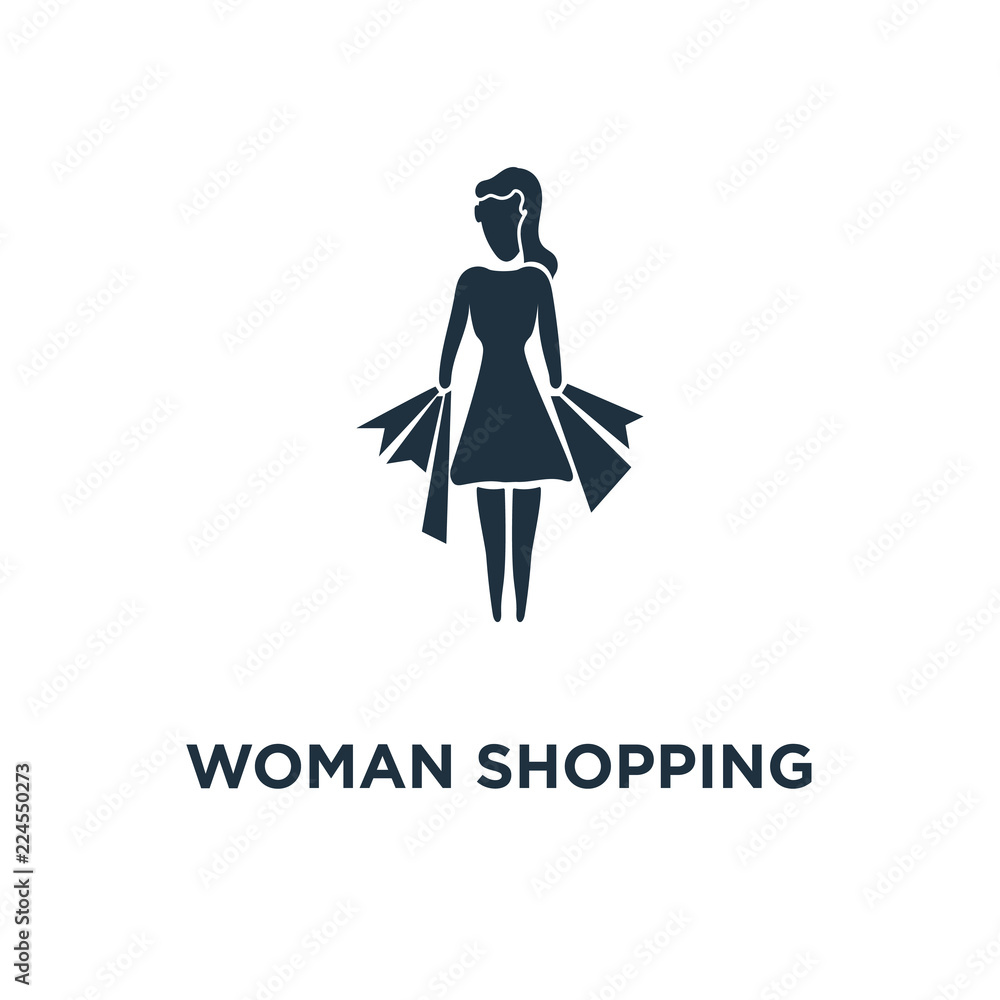 woman shopping icon woman shopping icon