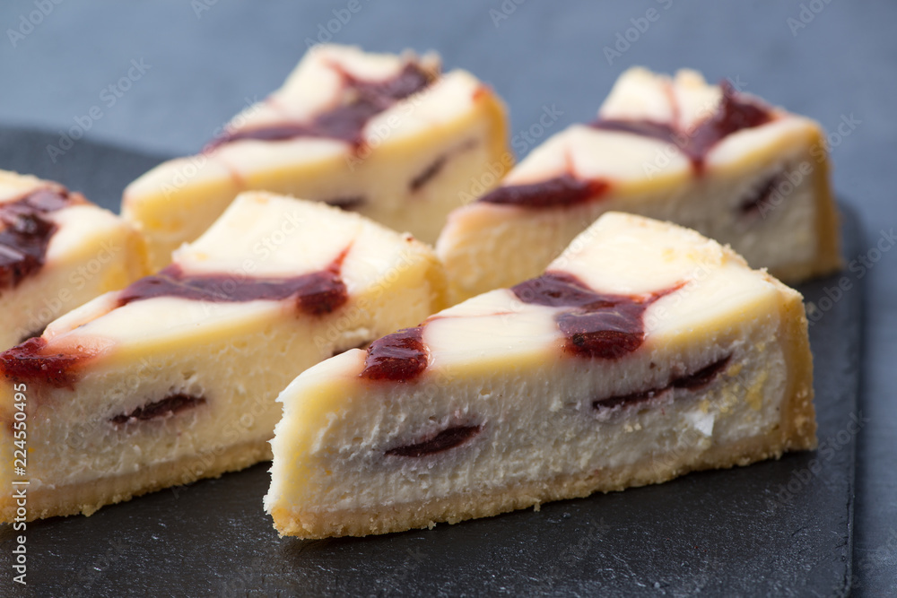appetizing cake on a black plate appetizing cake on a black plate