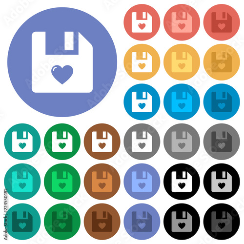Favorite file round flat multi colored icons