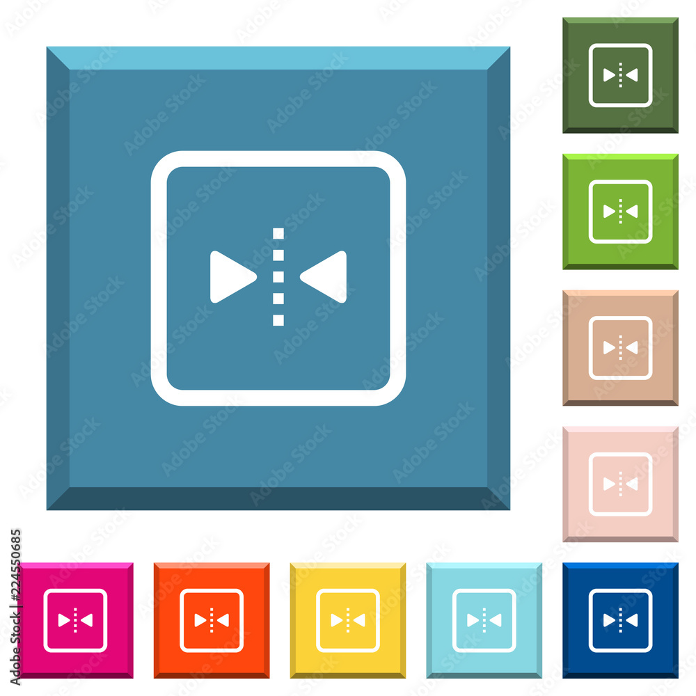 Mirror object around vertical axis white icons on edged square buttons Mirror object around vertical axis white icons on edged square buttons