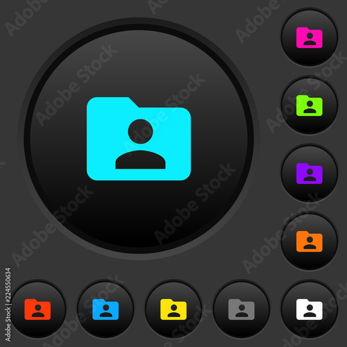 Folder owner dark push buttons with color icons