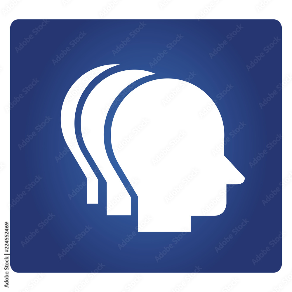 human heads icon in blue background human heads icon in blue background