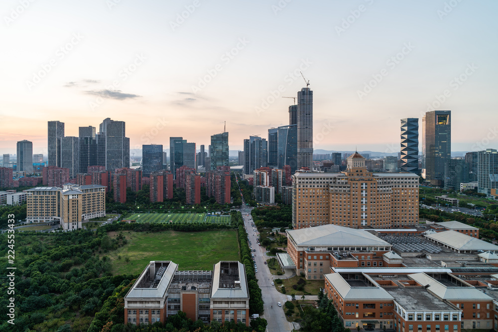 Morden cityscape, business center, in Nanjing, China