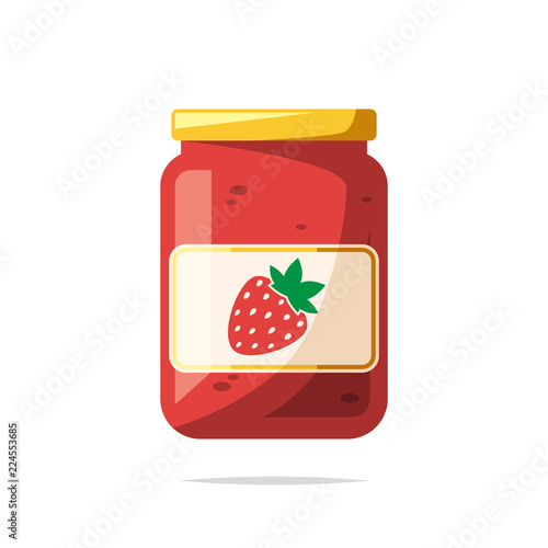 Strawberry jam vector isolated illustration photo