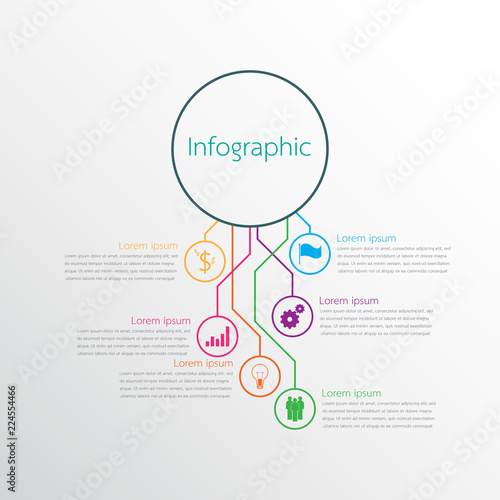 Vector infographic templates used for detailed reports. All 6 topics.
