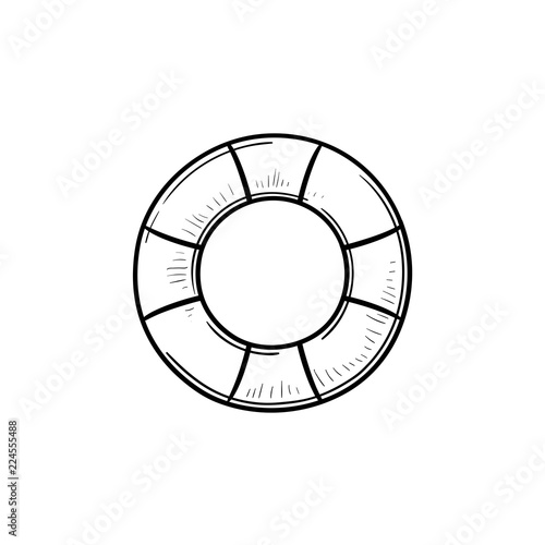 Rubber ring hand drawn outline doodle icon