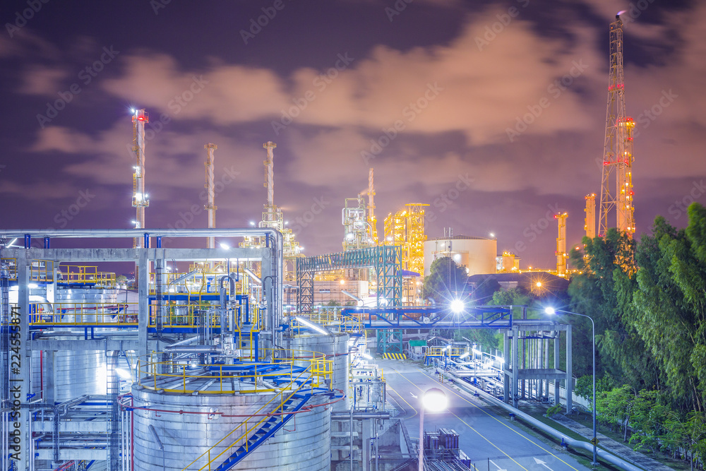  Petroleum oil refinery plant on twilight time