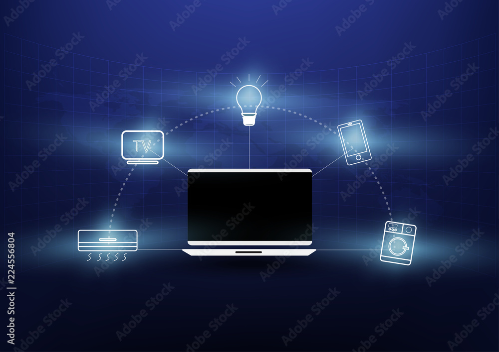 Abstract of things with world map as background that can use for business presentation