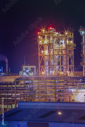 Petroleum refinery plant in twilight time