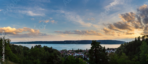 Germany, XXL panorama of Sipplingen at lake constance coast from above