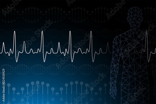 abstract background technology concept in blue light,brain and human body heal ,technology modern medical science in future and global international medical with tests analysis clone DNA human
