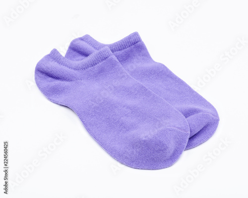 Woman's original ankle low rise violet socks isolated on white background