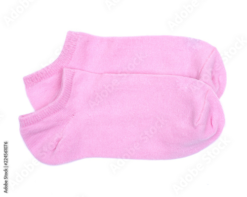 Woman's original ankle low rise pink socks isolated on white background