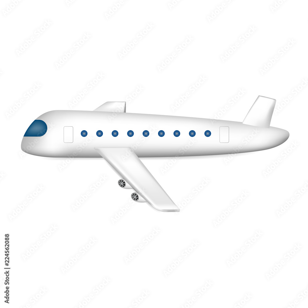 Obraz premium Airplane. Vector illustration. Isolated on white.