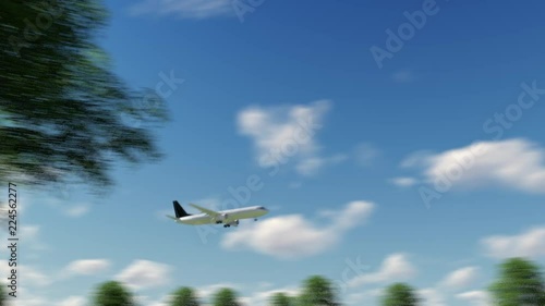Plane Arriving to Barcelona Airport to Spain