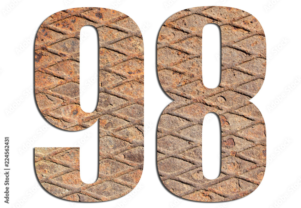 98 – with metal texture on white background 98 – with metal texture on white background