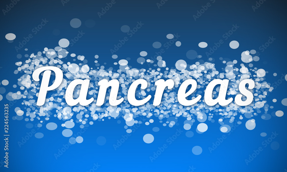 Pancreas - white text written on blue bokeh effect background Pancreas - white text written on blue bokeh effect background