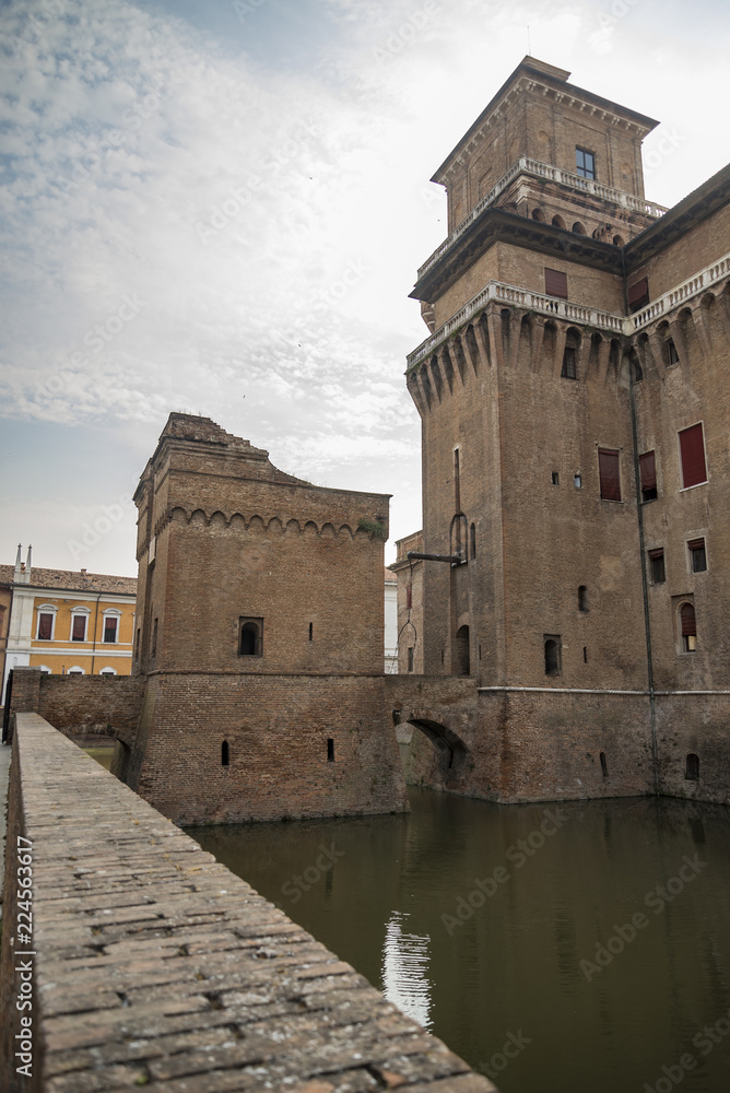 The Estense castle in Ferrara in Italy