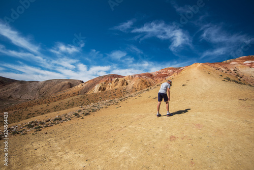 Teen boy in valley of Mars ...