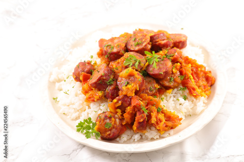 rougail saucisse, creole dish photo