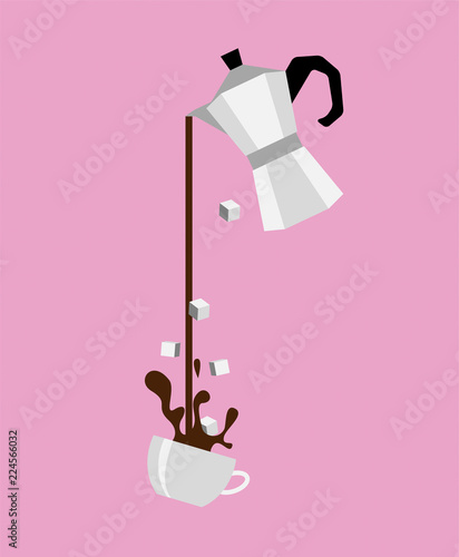 icone, colazione, mattina, moka, prima colazione,