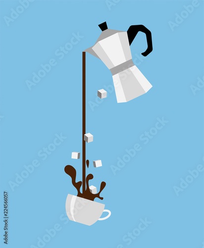 icone, colazione, mattina, moka, prima colazione,
