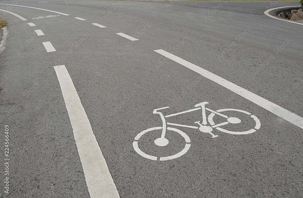 Bicycle signs on the street Bicycle signs on the street