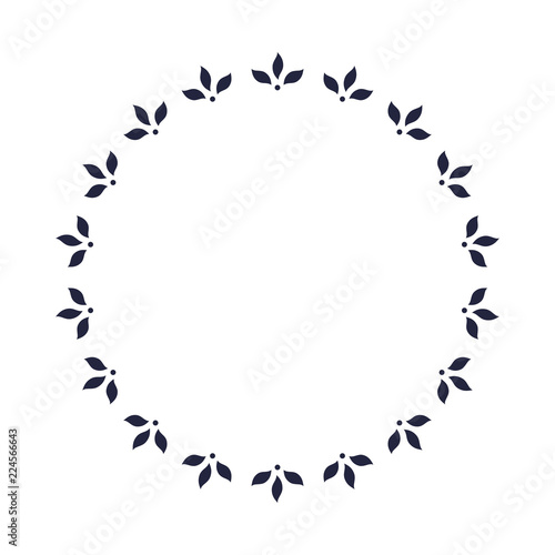 Floral circular vector frame