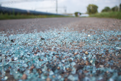 broken glass on the road