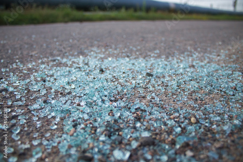 broken glass on the road
