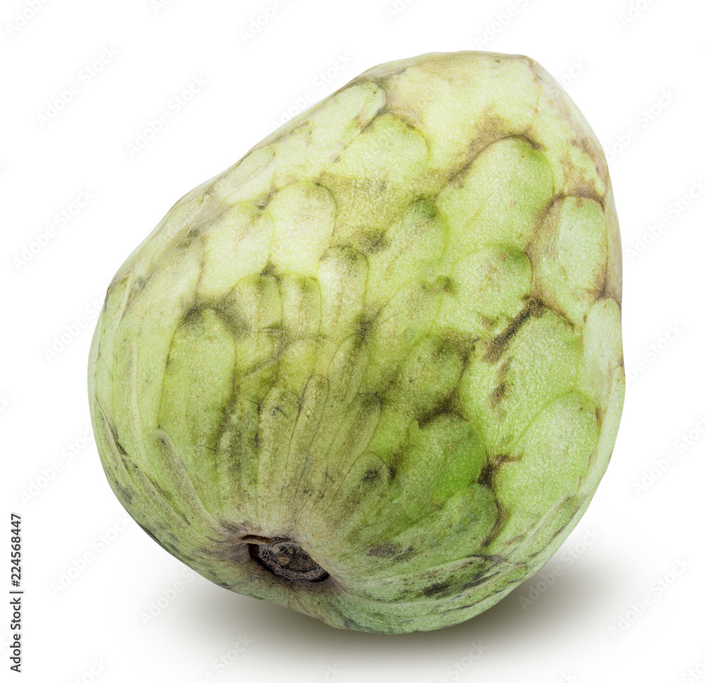 Obraz premium Cherimoya isolated on white background. Clipping path