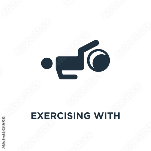 exercising with gymnastic ball icon