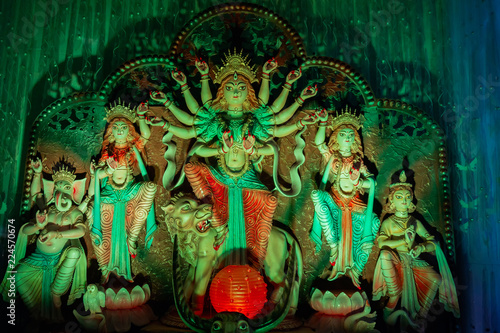 Durga idol at Puja Pandal  Durga Puja festival