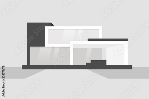 Modern black and white residential building