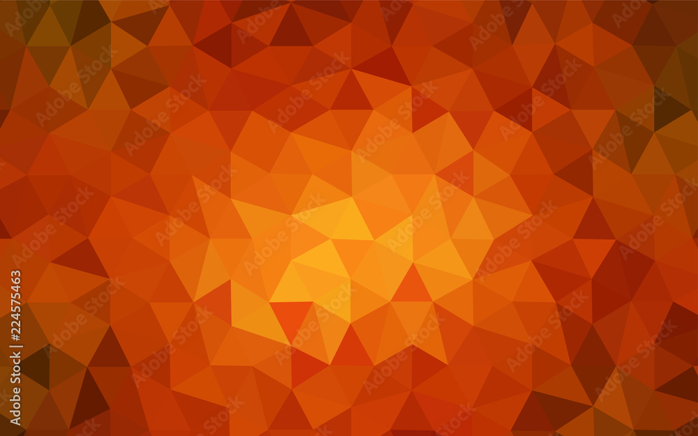 Dark Orange vector gradient triangles template. Dark Orange vector gradient triangles template.