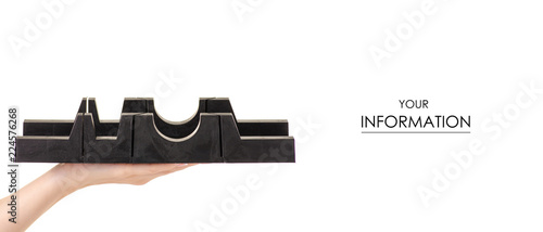 Plastic black miterbox pattern on white background isolation photo