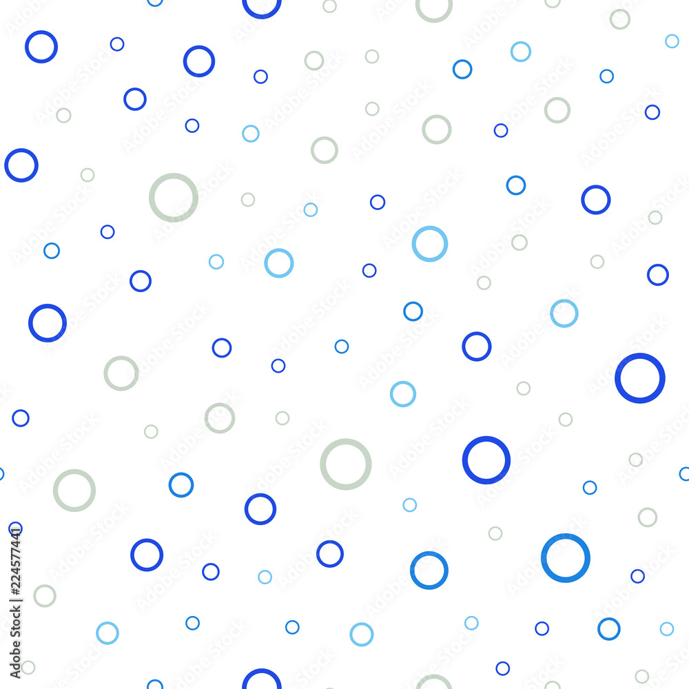 Light Blue, Green vector seamless background with bubbles.