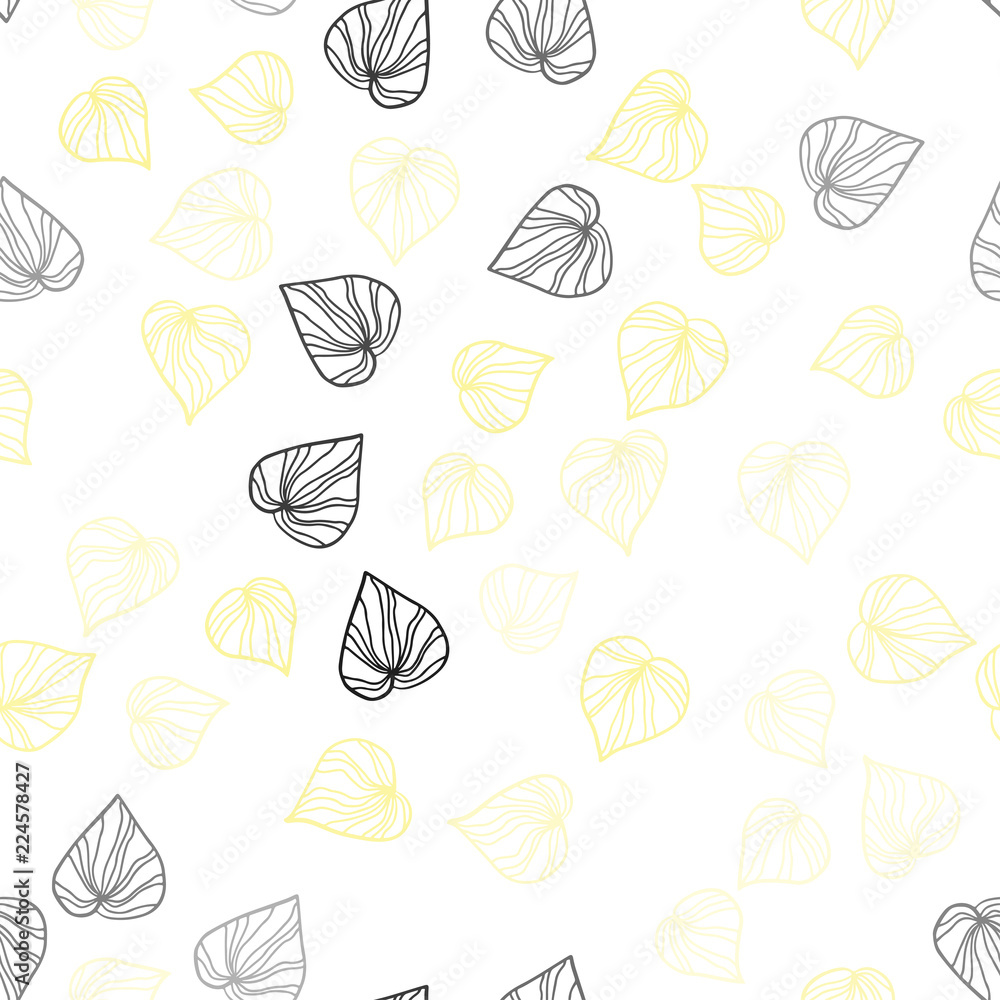 Light Orange vector seamless doodle template with leaves. Light Orange vector seamless doodle template with leaves.