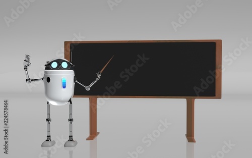 Robot teacher 3d render. photo