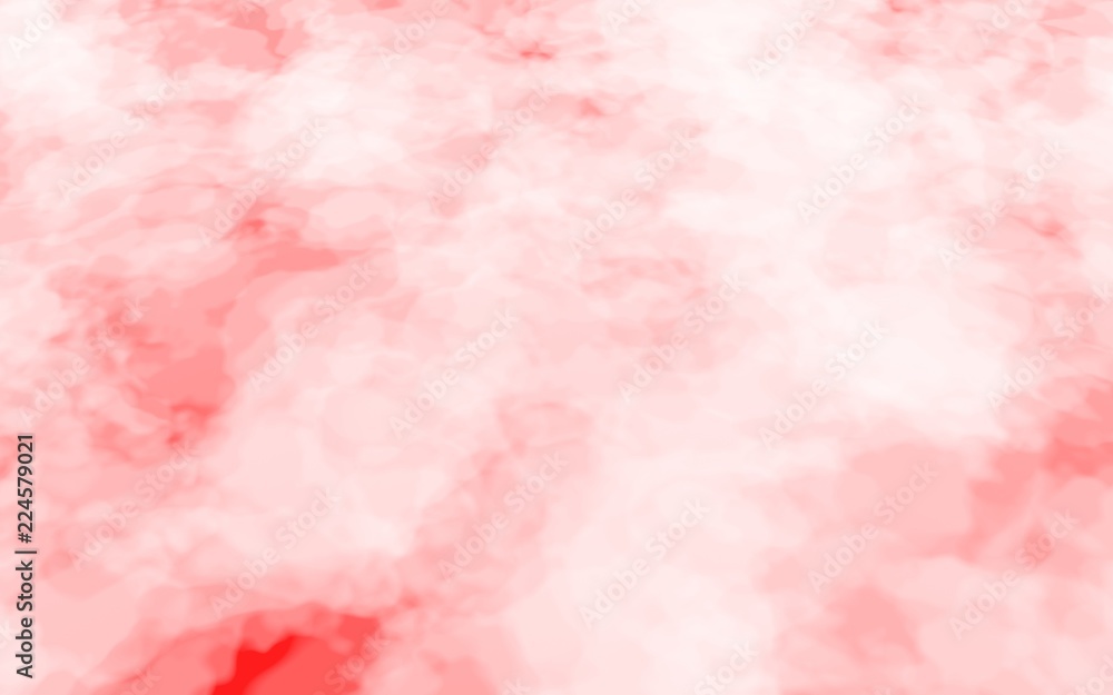 Background of abstract white color smoke isolated on red color background. The wall of white fog. 3D illustration