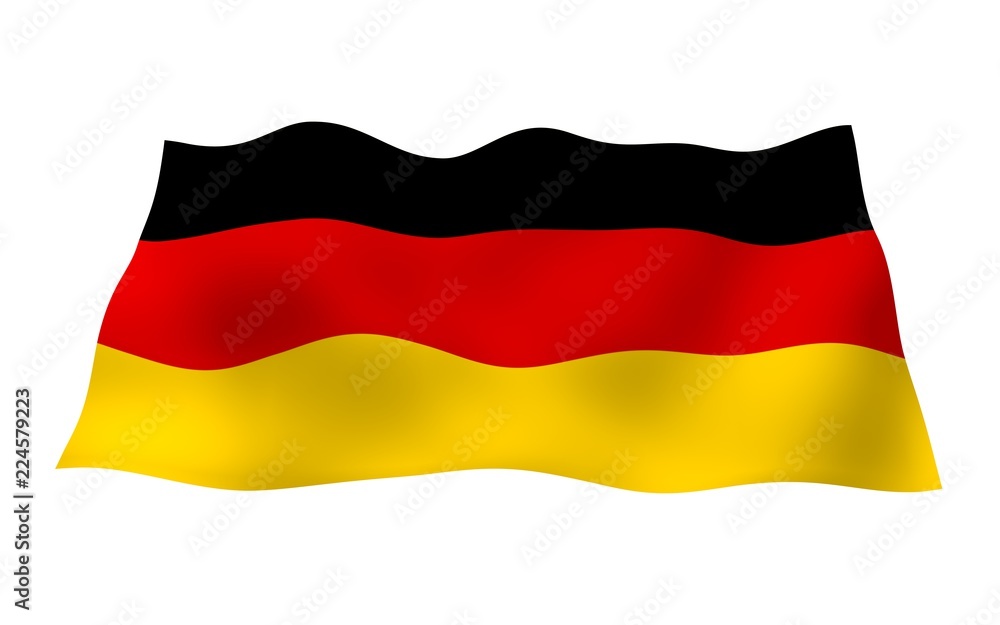 Flag of Germany. Wide format 3D illustration. State symbol of the Federal Republic of Germany. 3D rendering Flag of Germany. Wide format 3D illustration. State symbol of the Federal Republic of Germany. 3D rendering