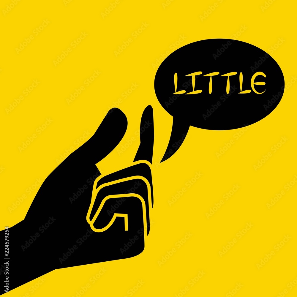 Fototapeta premium hand gesture and speech bubble with little message on yellow background